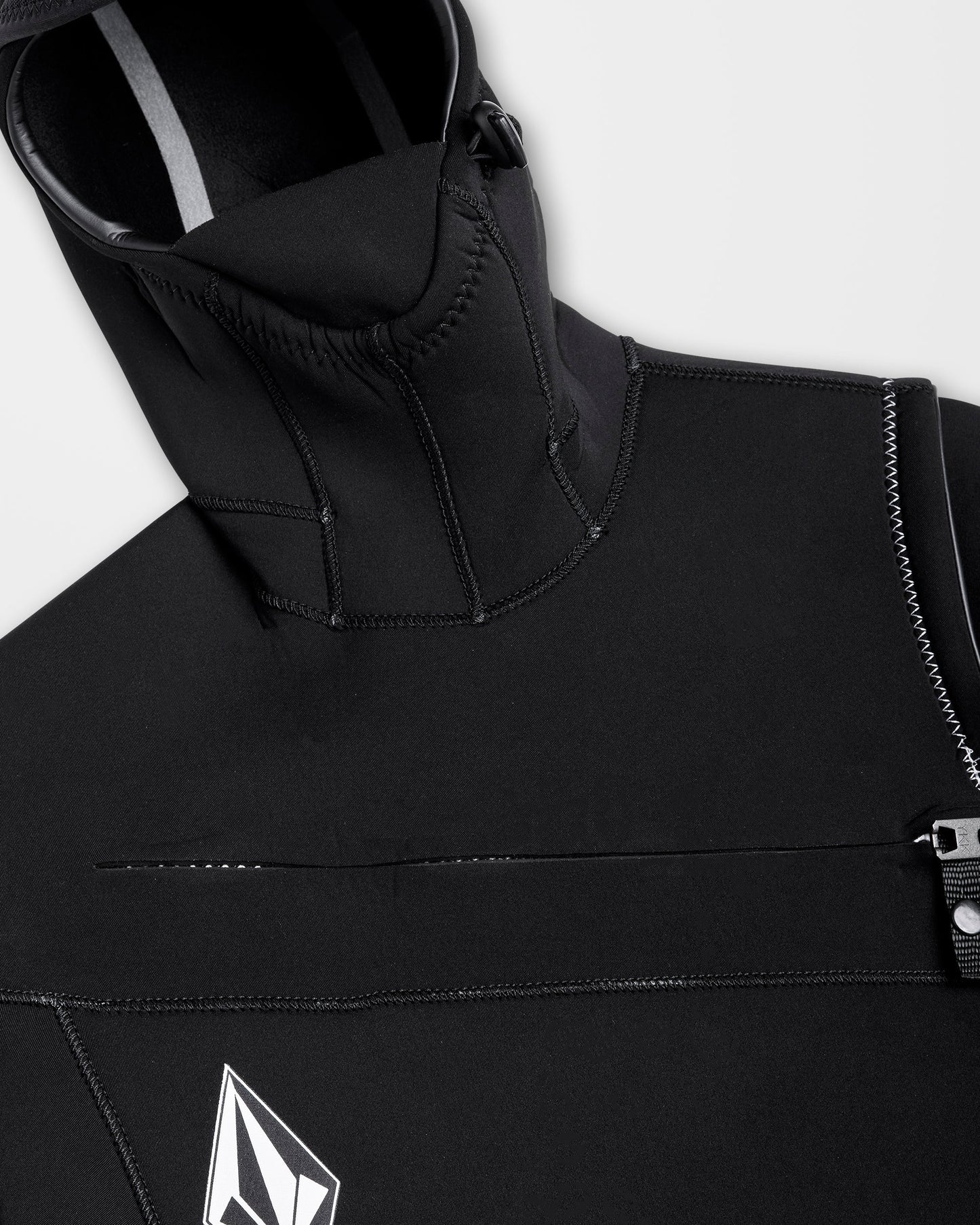 Combinaison De Surf Modulator À Capuche 4/3 Mm Zippée Poitrine - Black
