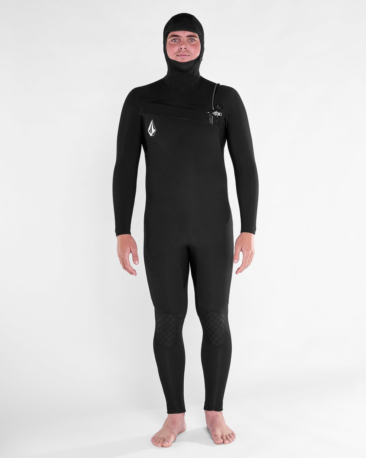 Combinaison De Surf Modulator À Capuche 4/3 Mm Zippée Poitrine - Black