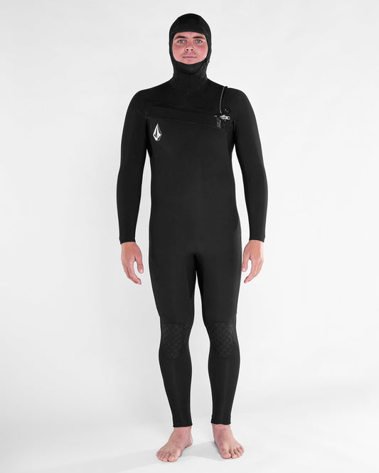 Combinaison De Surf Modulator À Capuche 4/3 Mm Zippée Poitrine - Black