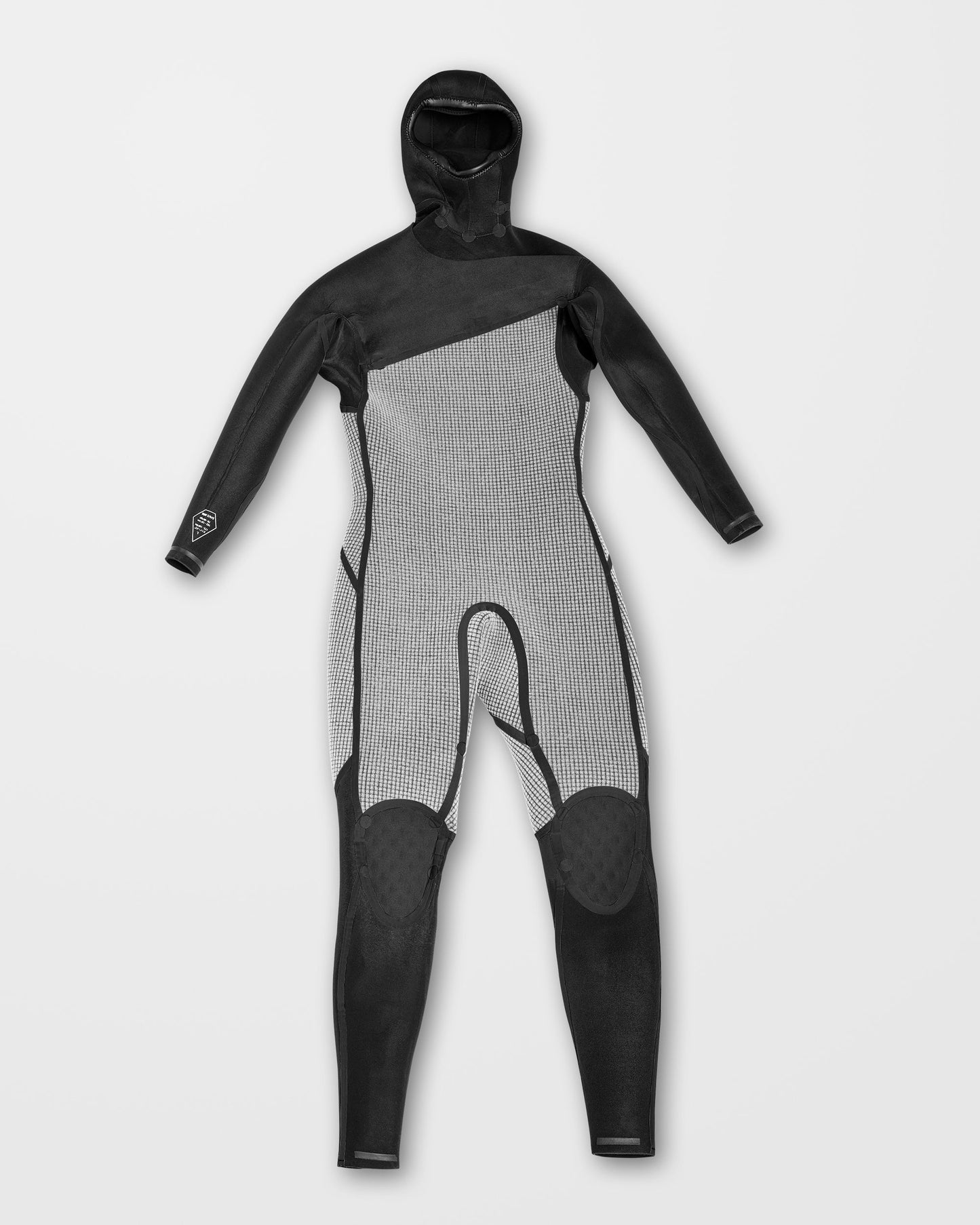 Combinaison De Surf Modulator À Capuche 4/3 Mm Zippée Poitrine - Black