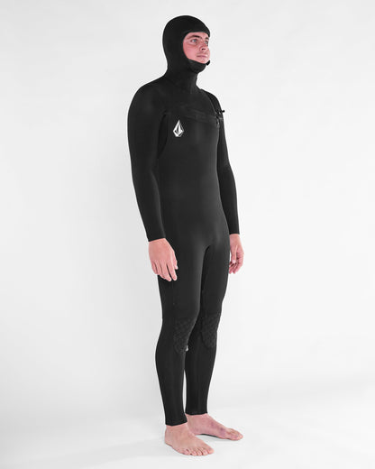 Combinaison De Surf Modulator À Capuche 5/4/3 Mm Zippée Poitrine - Black