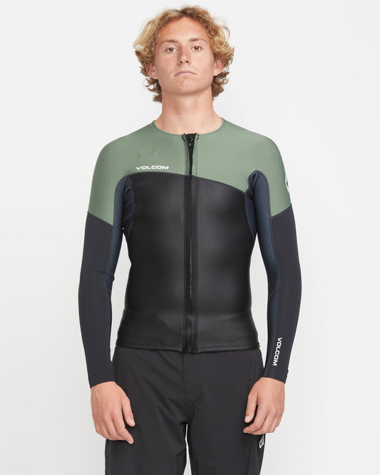 1.5 mm Neoprene Jacket with Zip - Light Olive