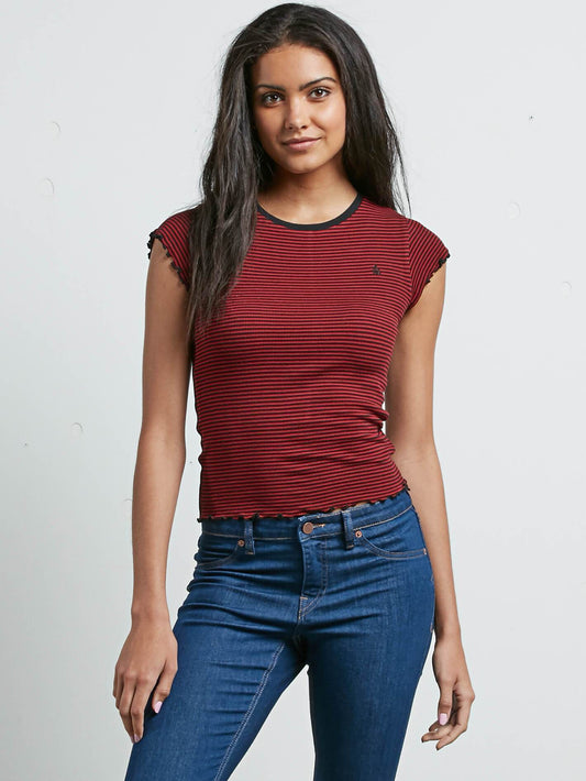 T-shirt Colder Shoulder - Chili Red
