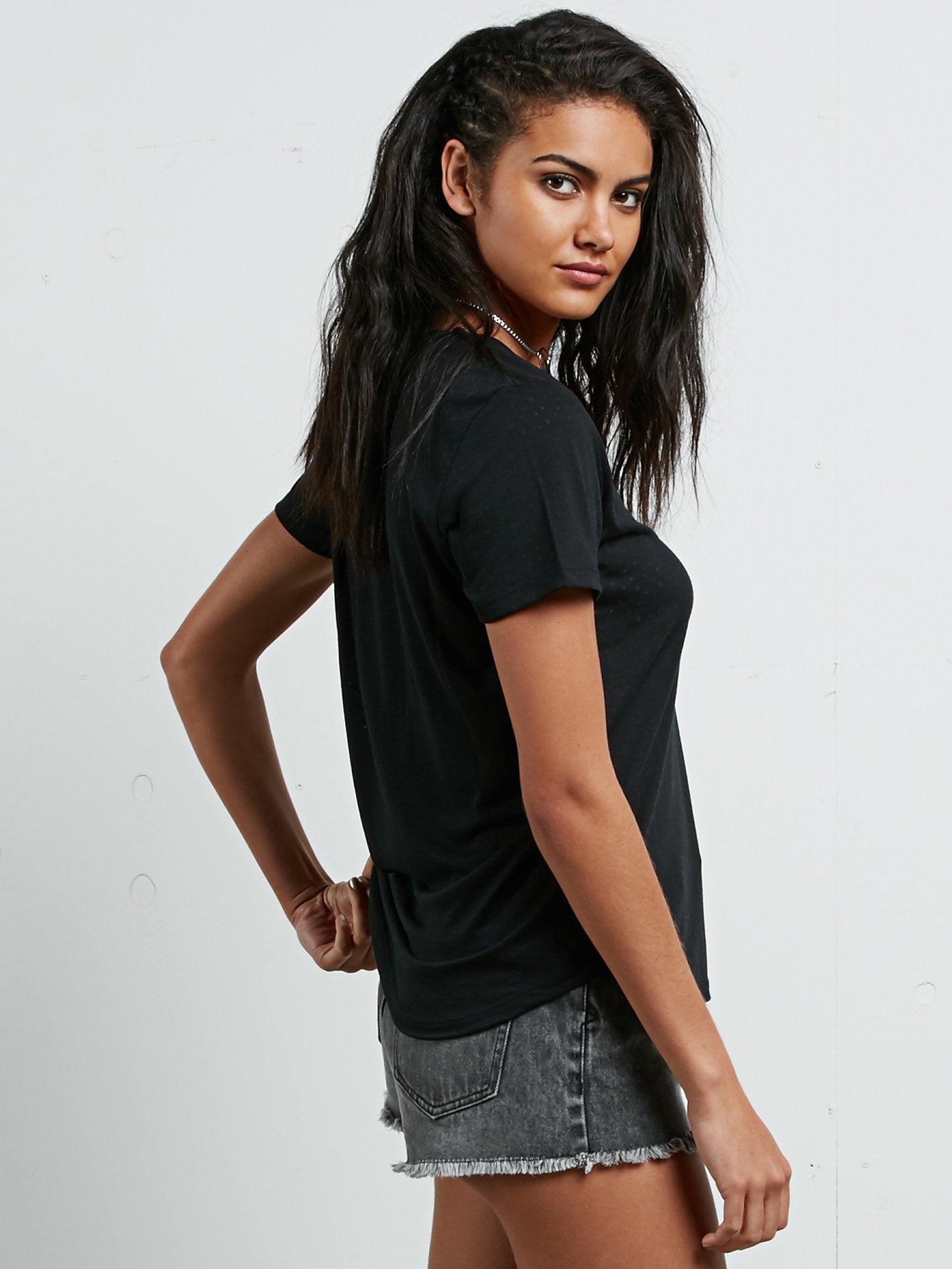 Mix A Lot T-Shirt mit V-Ausschnitt - Schwarz