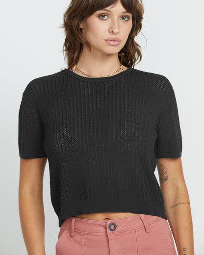 Meshy Beach T-Shirt - SCHWARZ