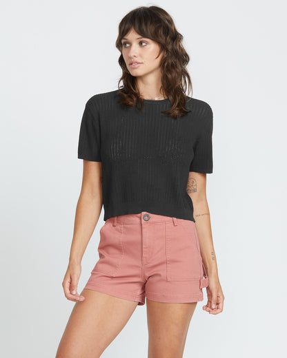 Meshy Beach T-Shirt - SCHWARZ