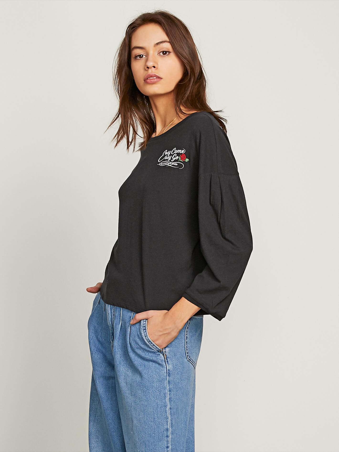 T-Shirt „Come“ - Schwarz