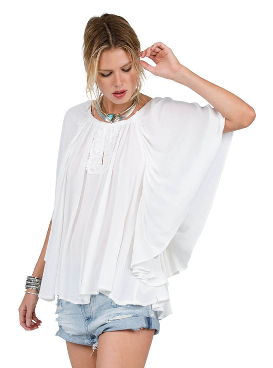 Top Red Eye Off Shoulder - White