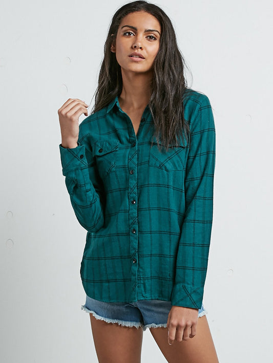 Street Dreaming Long Sleeve Shirt - Midnight Green