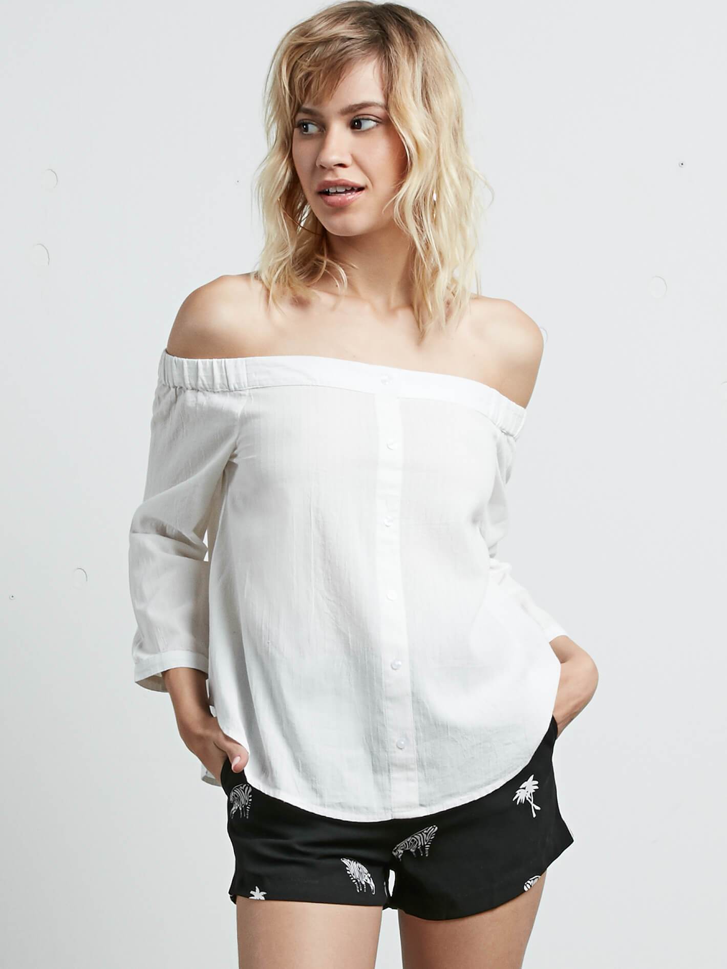 All Biz Langarmshirt - Weiß