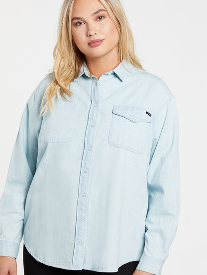 Sunday Strut Shirt - SUN FADED INDIGO