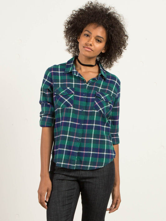 Chemise Manches Longues New Flame - Midnight Green