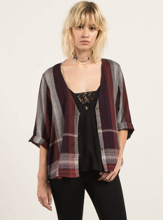 Well Plaid Throw - Plum