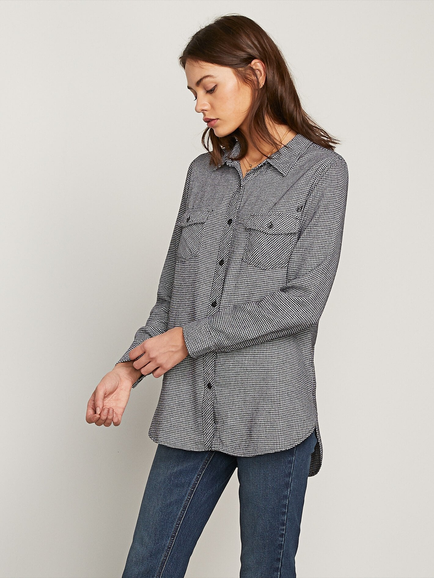 T-shirt Getting Rad Plaid LS - Black Combo