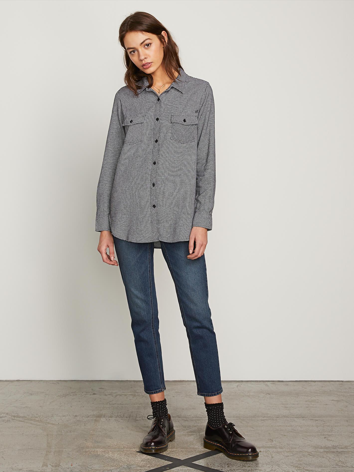 T-shirt Getting Rad Plaid LS - Black Combo