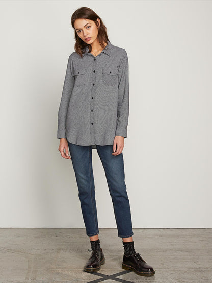 T-shirt Getting Rad Plaid LS - Black Combo