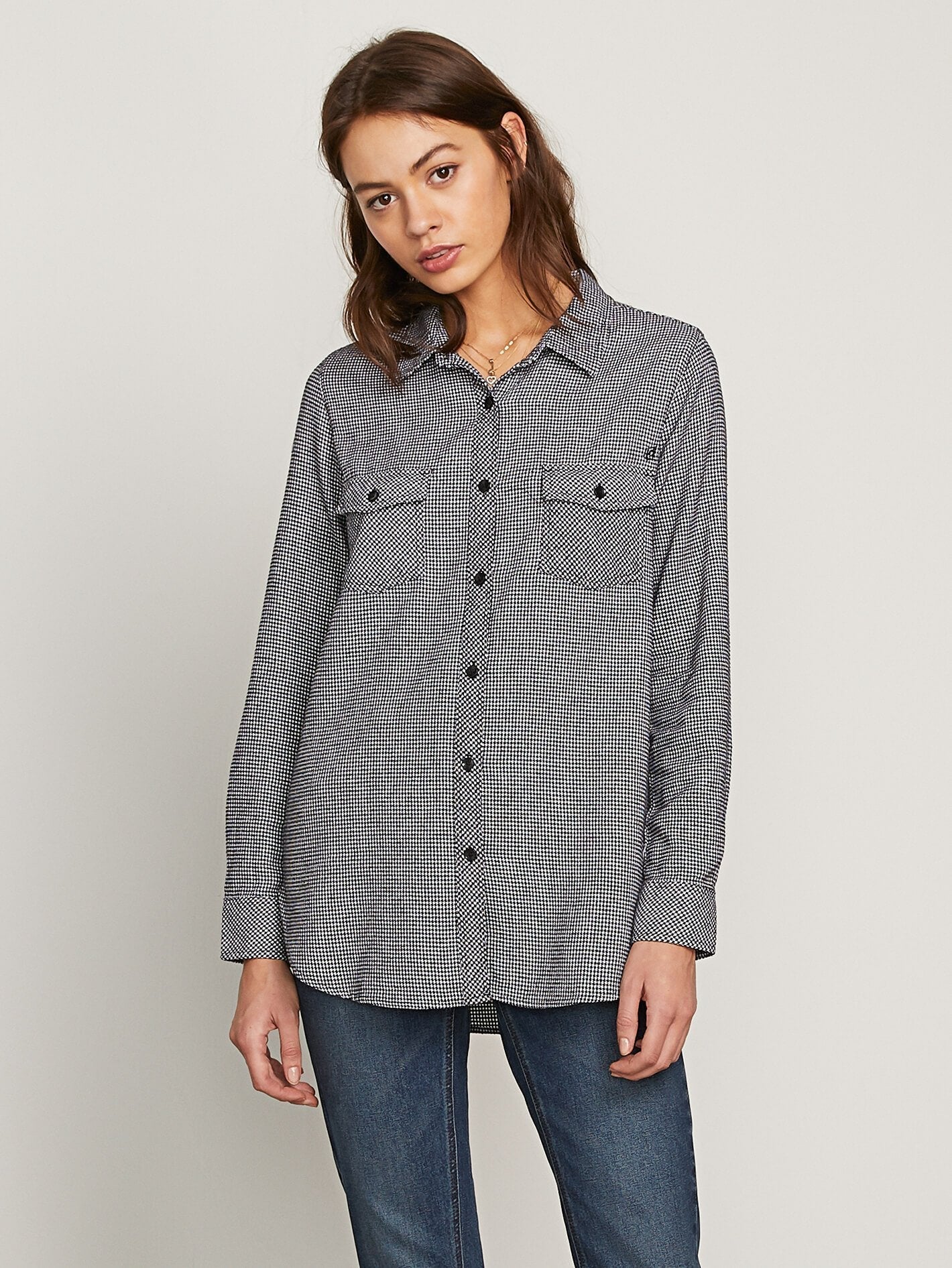 T-shirt Getting Rad Plaid LS - Black Combo
