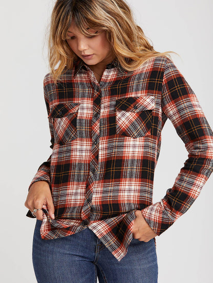 T-shirt Getting Rad Plaid LS - Black Plaid