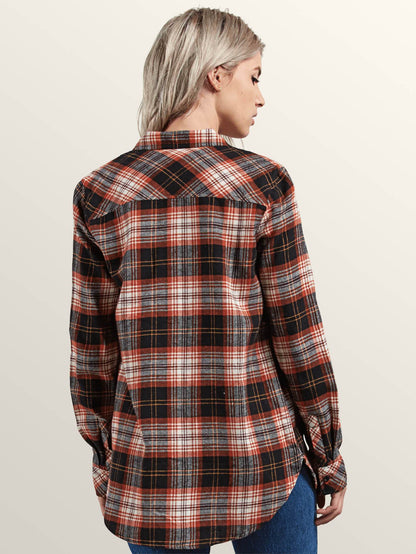 T-shirt Getting Rad Plaid LS - Black Plaid