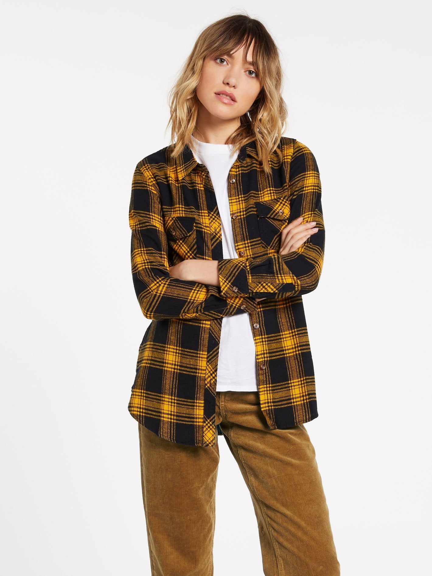 Getting Rad Plaid Shirt - GOLDEN HAZE