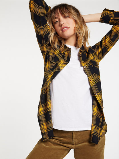 Getting Rad Plaid Shirt - GOLDEN HAZE