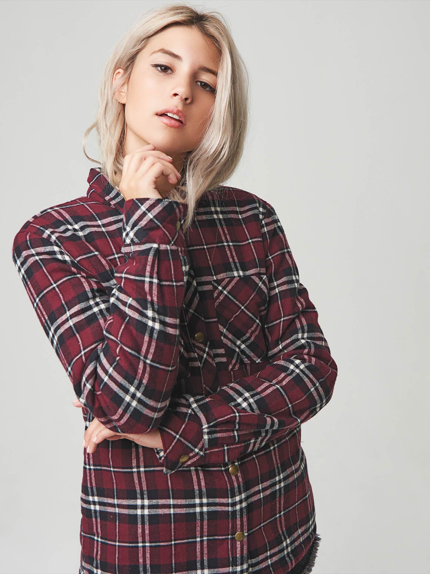 Chemise Plaid About You  - Burgundy