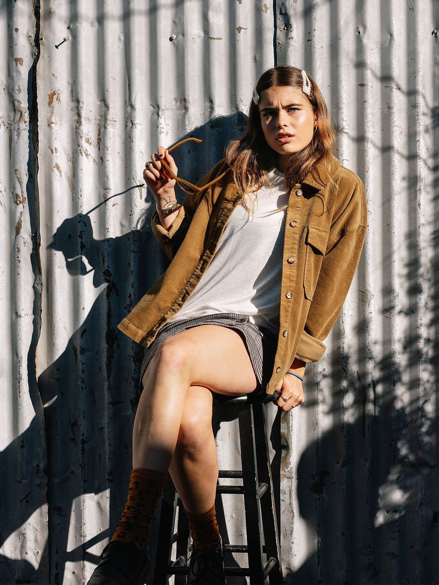 Sha Lala Shacket Overshirt - VINTAGE GOLD