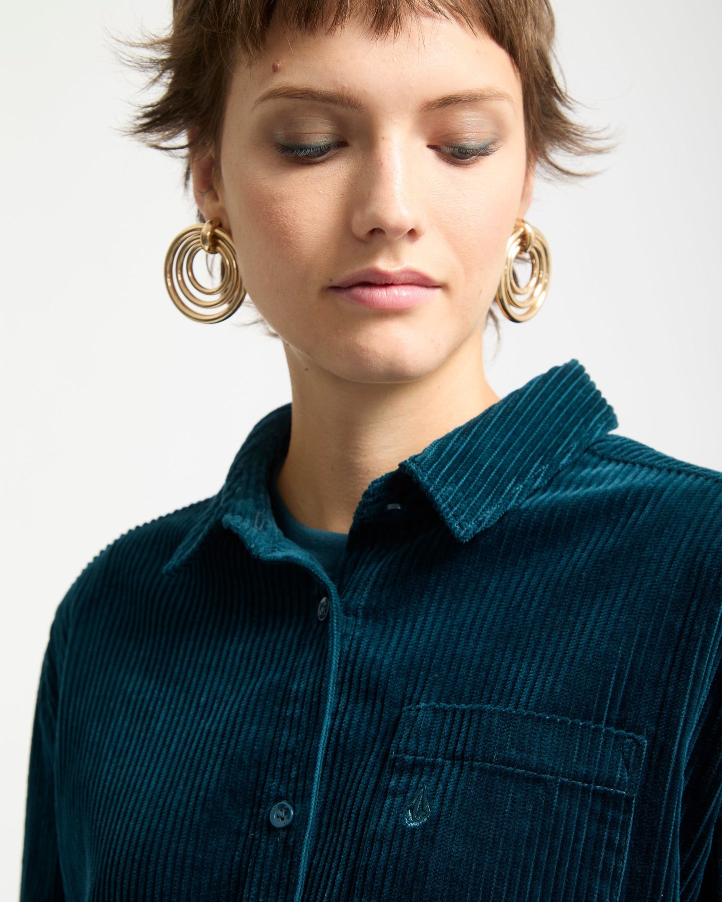 Chemise En Velours Weellow - Emerald Green
