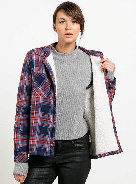 Plaid About You Long Sleeve Flannel - Midnight Blue