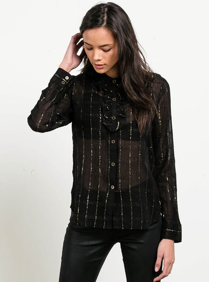 Chemise Boutonnée Text Me - Black