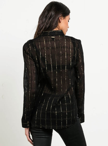 Chemise Boutonnée Text Me - Black