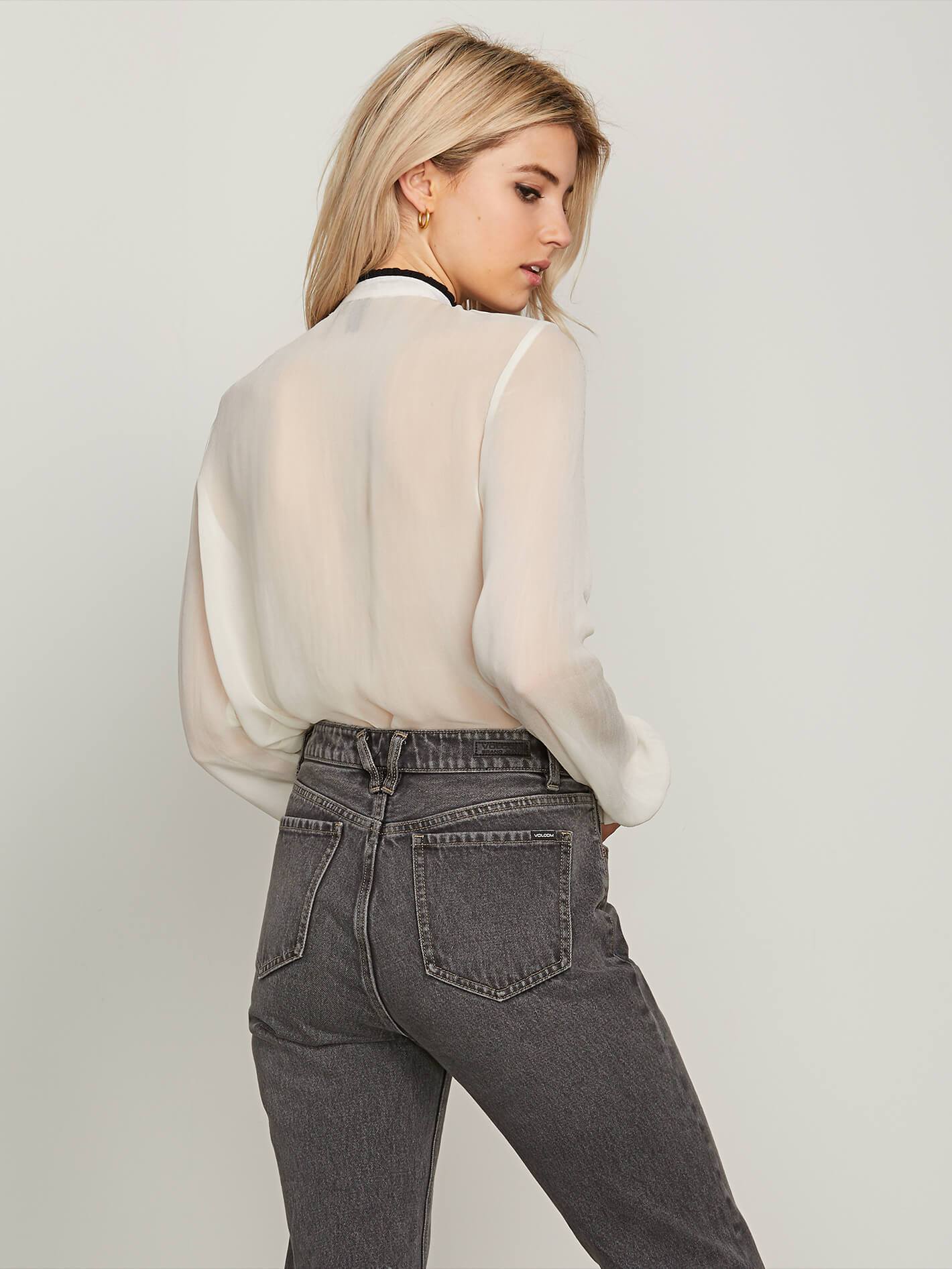 I Like It Ruffle Long Sleeve Top - Bone