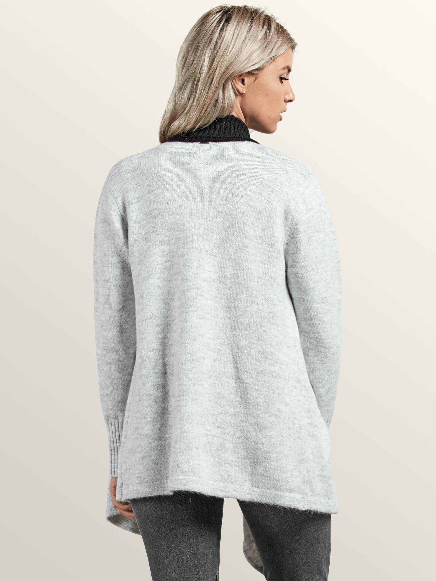 Cold Band Wrap Sweater - Heather Gray
