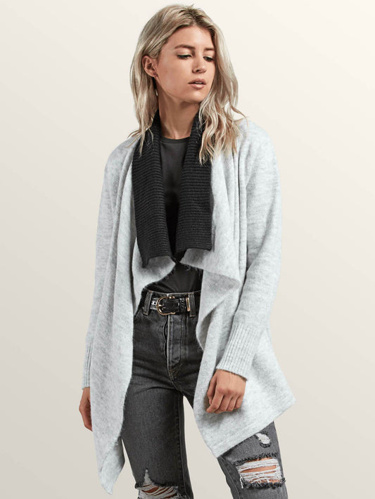 Cold Band Wrap Sweater - Heather Gray