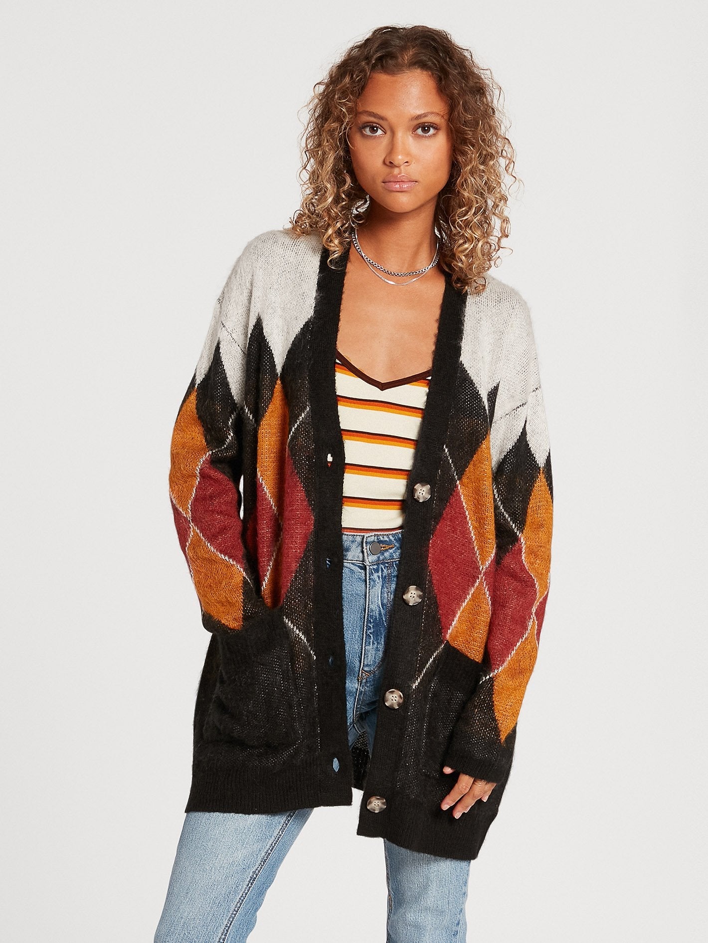Gilet Knitty City - BLACK COMBO