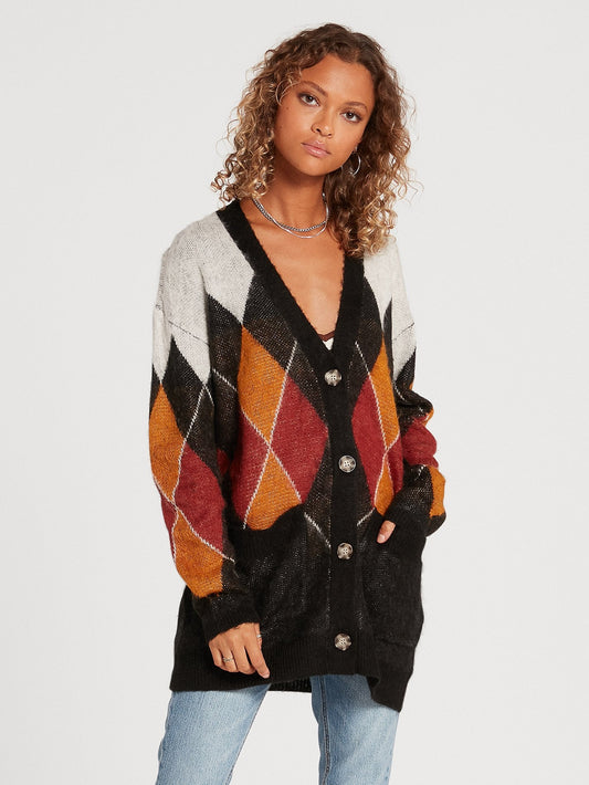 Gilet Knitty City - BLACK COMBO