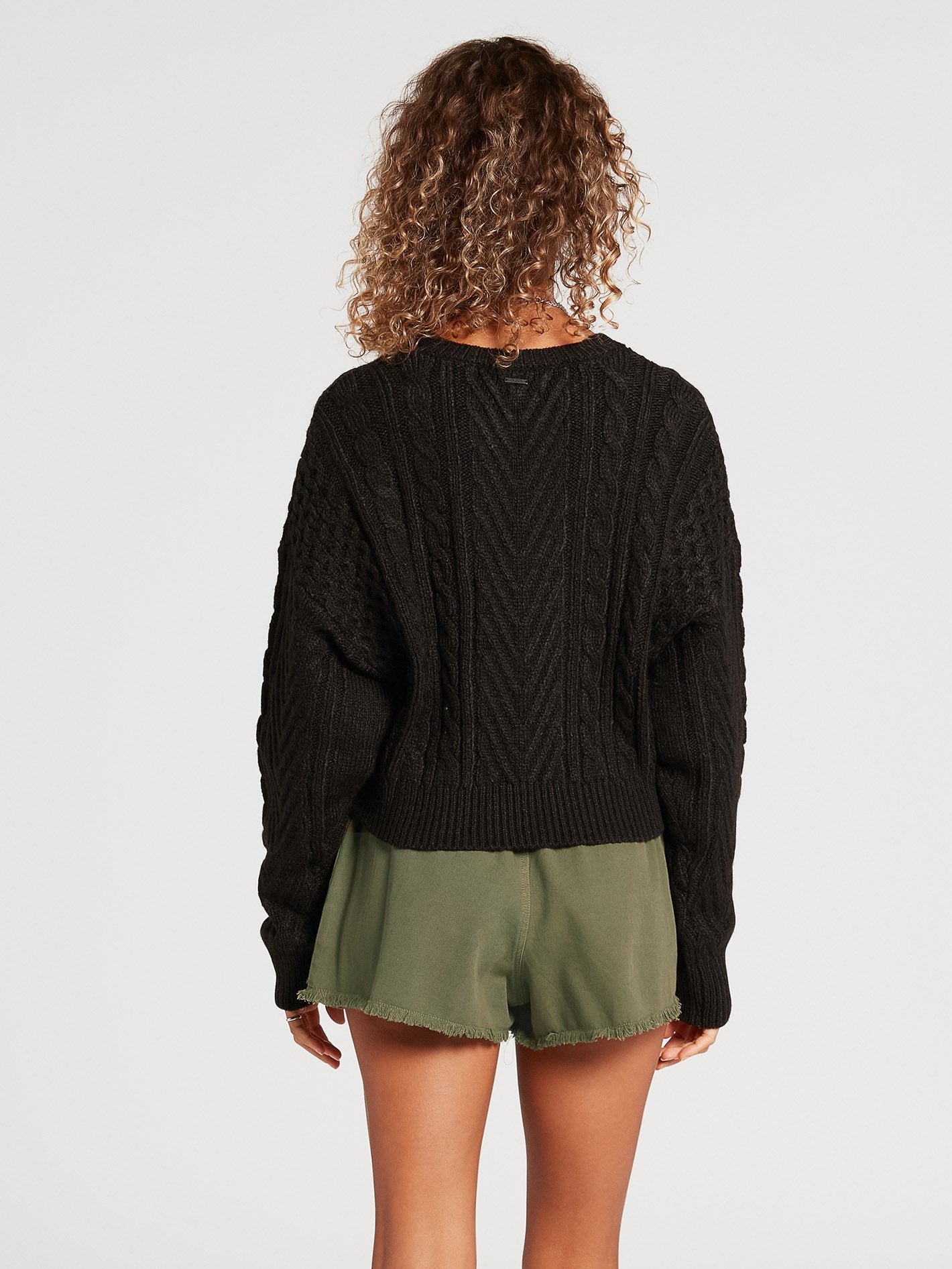 Zopfmuster-Babe-Pullover – SCHWARZ