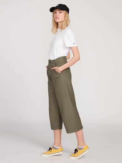 Army Whaler Wide Leg Pants - ARMY GREEN COMBO