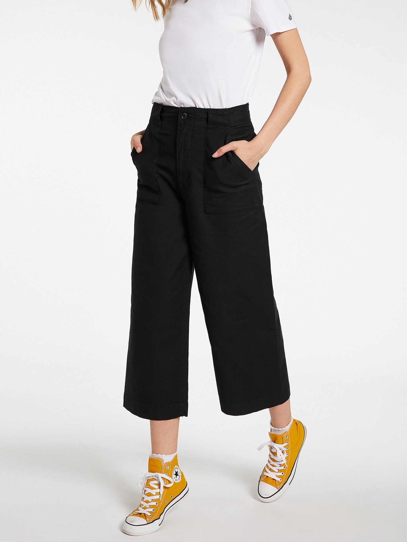 Army Whaler Flared Trousers - BLACK
