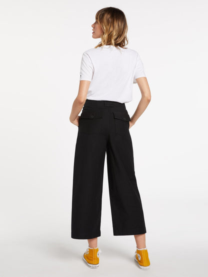 Army Whaler Flared Trousers - BLACK