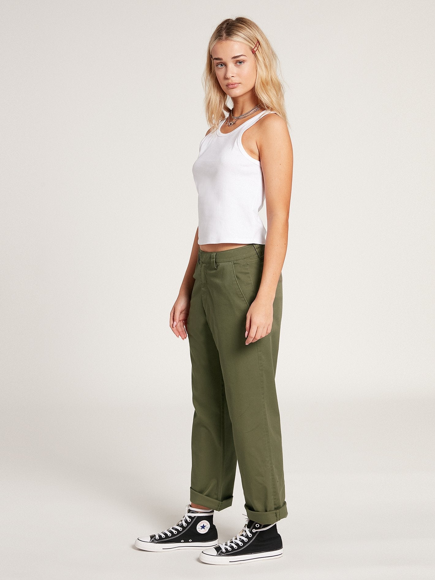 Pantalon Chino Boyfriend Frochickie - ARMY GREEN COMBO