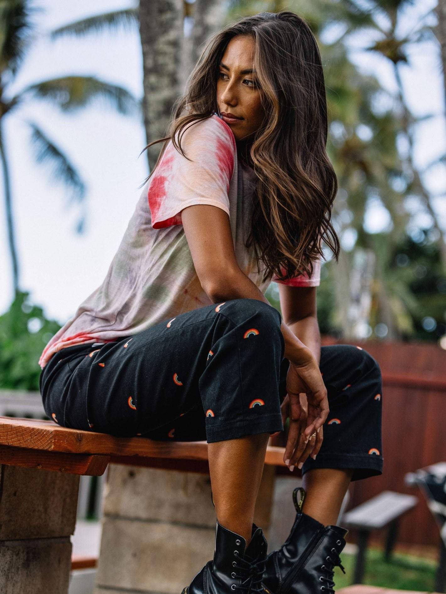 Pantalon boyfriend Frochickie - BLACK COMBO