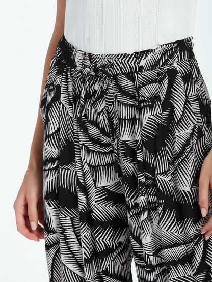 Stay Palm Pants - BLACK WHITE