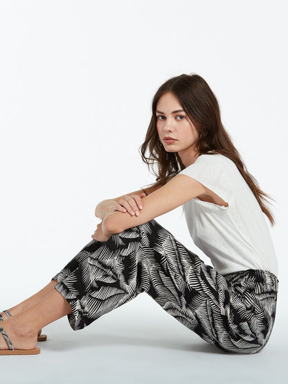 Stay Palm Pants - BLACK WHITE
