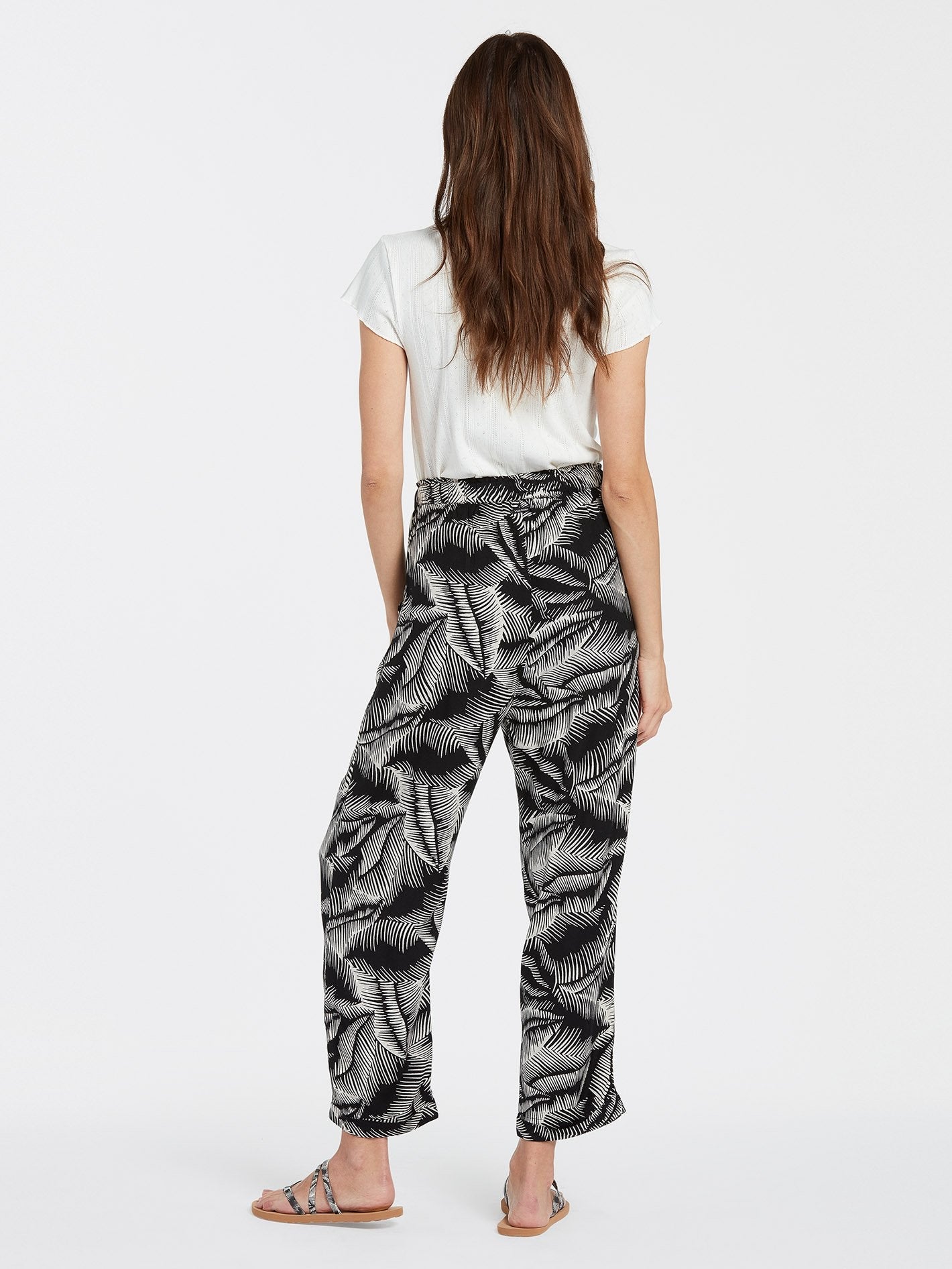 Stay Palm Pants - BLACK WHITE