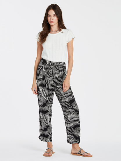 Stay Palm Pants - BLACK WHITE