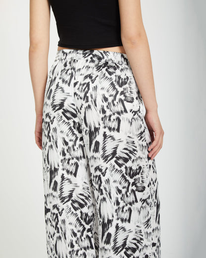 Alix Hose mit elastischer Taille - SCHWARZ WEISS