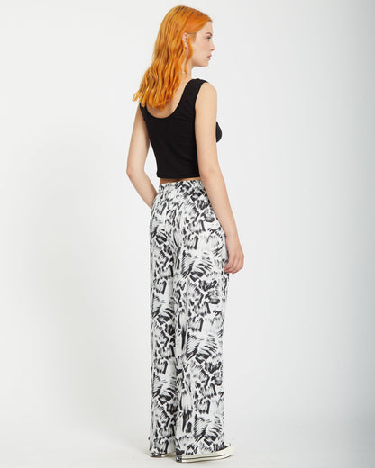 Alix Hose mit elastischer Taille - SCHWARZ WEISS