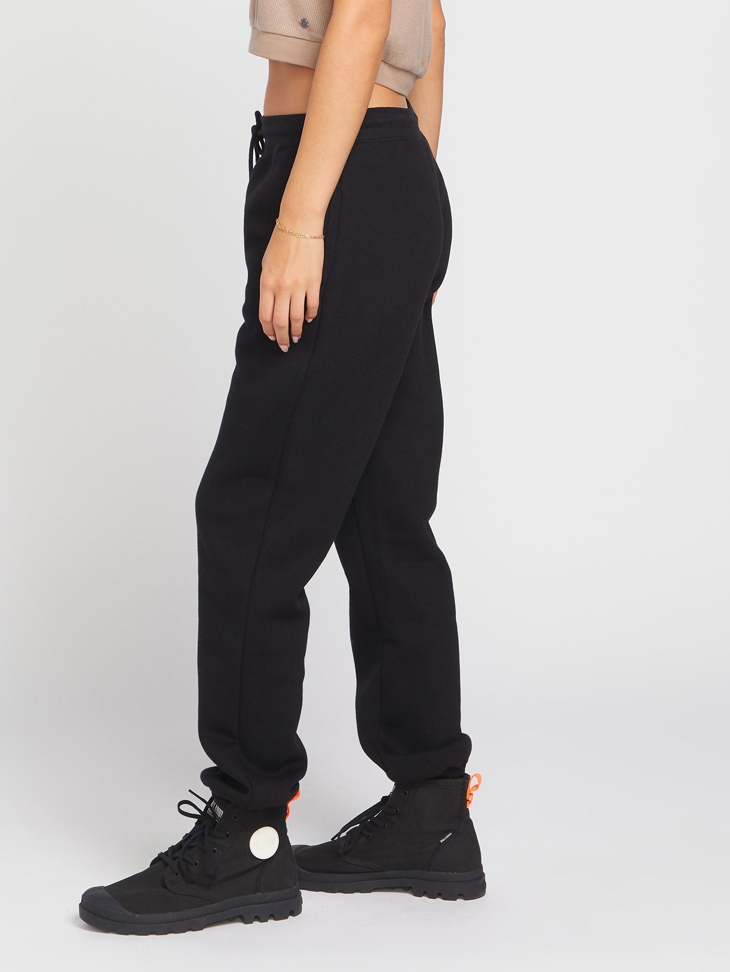 Stone Heart Up Pants - BLACK
