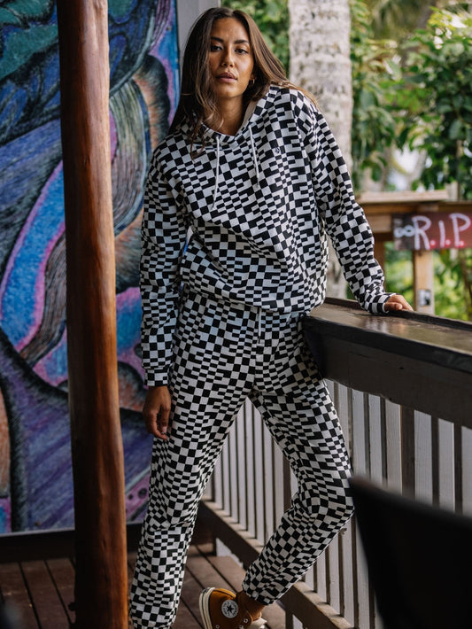 Pantalon Check U Out - BLACK WHITE